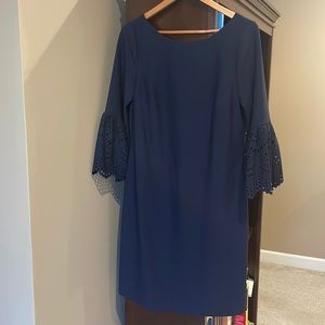 Eliza J dress with eyelet sleeves